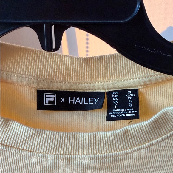 Urban Outfitters Fila X Hailey Bieber Yellow Crop Top - Picture 3 of 5